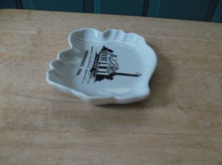 Small Vintage White Ceramic Trinket Size Dish Advertising Independence,  Iowa 3