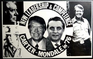Postcard - Political - Leadership Competence Carter Mondale In 