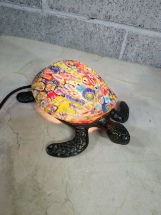 Portable Luminaire Flower Hand Blown Glass Shell Turtle Night Light Lamp