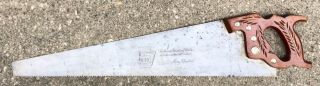 Henry Disston & Sons D - 23 Lightweight Rip Saw 26 In.  4 1/2 Ppi Mid - Century