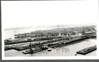 Vintage Photograph 1928 Ferry Boats Railroad Philadelphia Pennsylvania Old Photo