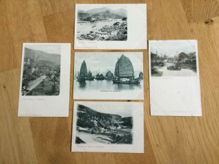 Hong Kong 5 Postcards Early 1900s Mostly.  Not.