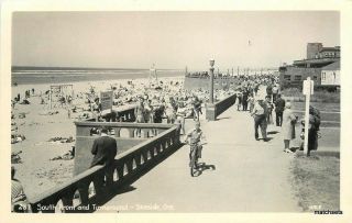 1940s Seaside Oregon South Prom Turnaround Rppc Real Photo Postcard 5391 Hale
