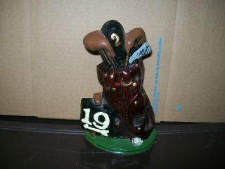 Cast Iron 19th Hole Golf Clubs Door Stop/bookend