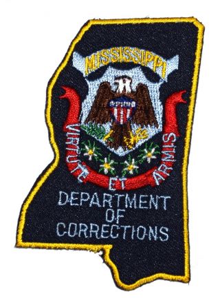 Mississippi – Dept Corrections – Ms Sheriff Police Patch - State Shape – Seal 3”