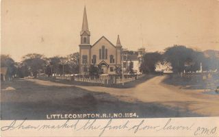 1906 Rppc Churches Y Intersection Little Compton Ri