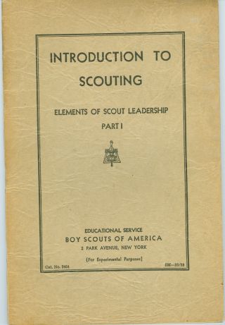 1938 Boy Scout " Introduction To Scouting "