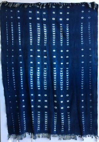Vintage African Textile,  African Indigo Mudcloth Fabric,  African Fabric 60”x 45”