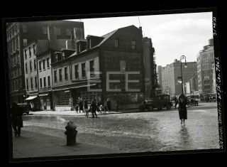 1933 Bleeker St 7th Ave Manhattan Nyc York City Old Photo Negative 641b