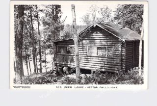 Rppc Real Photo Postcard Canada Ontario Nestor Falls Red Deer Lodge Lake Wood St