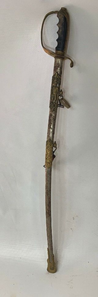 Antique M.  W.  A.  F.  Ceremonial Sword & Scabbard