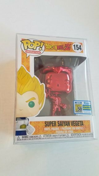Sdcc 2019 Funko Pop Sayan Red Vegeta Official 248 With Protector