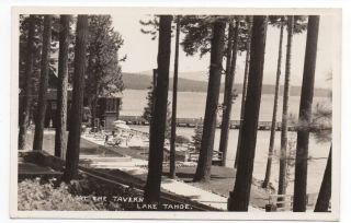 1930s Rppc Postcard Of The Swimming Pool & Pier At Tahoe Tavern Lake Tahoe Ca