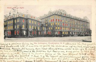 1905 Hold To Light The Arlington Hotel Washington Dc Post Card