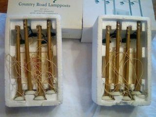 Dept.  56 Snow Village Set Of 8 Village Country Road Lampposts 2 Boxes Of 4