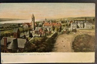 Vintage 1911 Early Colorized Postcard Cornell University Ithaca Ny York