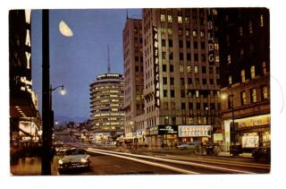 5460: : Ca Hollywood & Vine Night Moon Lights Cars Signs 1957 Postcard