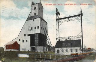 Hancock Michigan Quincy Copper Mine 2 Shaft,  Elevator & Equipment