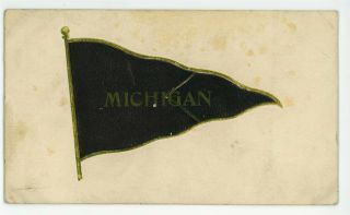 University Of Michigan Pennant Wolverines Ann Arbor Mi Vintage Postcard