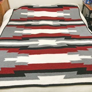 Vintage Biederlack Usa Southwest Design Blanket Throw 54x72 Southwestern Style
