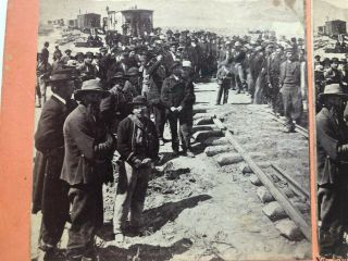 Orig.  A.  J.  RUSSELL Stereoview LAYING LAST RAIL C.  W.  P.  R.  R. 2