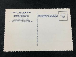 Horse Cave KY Native American Theme Gas Station Wigwam Beer Ad Swastika Postcard 2