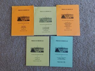 George W Bush White House Issue Press Travel Itinerary Books A Set Of 5