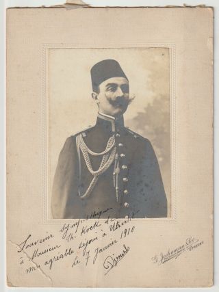 Very Rare Signed Portrait Of The Turkish Leader Ahmed Djemal Pasha,  C.  1910