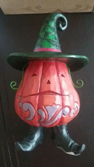 Jim Shore Halloween Heartwood Creek Pint Sized Pumpkin Scared Out Of Your Boots