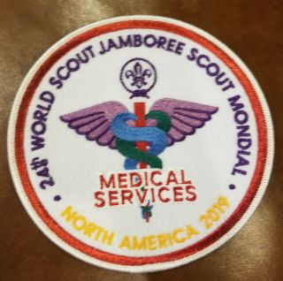 Rare Set 2019 World Scout Jamboree Medical Services Patches And Neckerchief 4