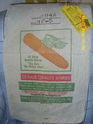 Vintage De Kalb Quality Hybrids Seed Corn Flour Sack
