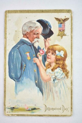 Vintage 1912 Postcard G.  A.  R.  Union Veterans " Decoration Day "