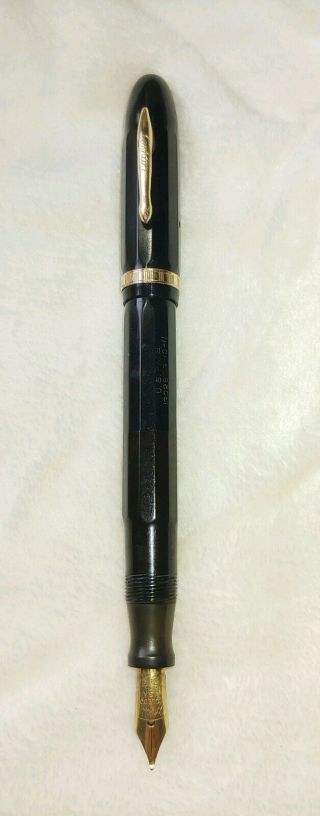 Vintage Conklin Nozac Black Gf Trim Fountain Pen 5 M Word Gauge 14k Nib Nr