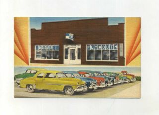 Vintage Linen Postcard Hartman Motor Sales Minerva Oh Car Dealership Automobile