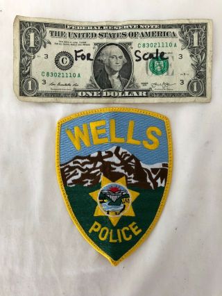 Wells Police (nevada) Shoulder Patch - Pre Sewn State Of Nevada From The 1980 