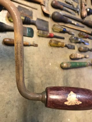 Large Flat Rate Box of Vintage & Antique TOOLS Chisels Bit Brace Hammers Pliers 3