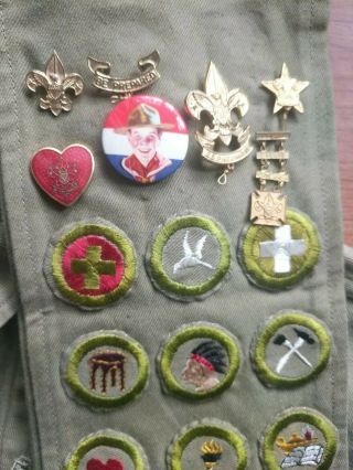 1940s Boy Scout Uniform w/ Sash Patches Badges Matches Canteen First Aid B.  S.  A 3