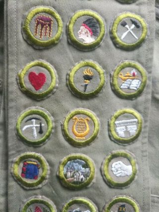 1940s Boy Scout Uniform w/ Sash Patches Badges Matches Canteen First Aid B.  S.  A 4