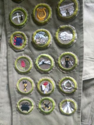 1940s Boy Scout Uniform w/ Sash Patches Badges Matches Canteen First Aid B.  S.  A 5