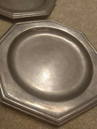 Four Vintage 1975 Country Ware Pewter Charger Plates