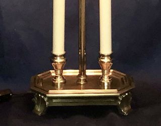 Vintage 29” Footed Brass FRENCH BOUILLOTTE Double Arm Candelabra 2 Light Lamp 5