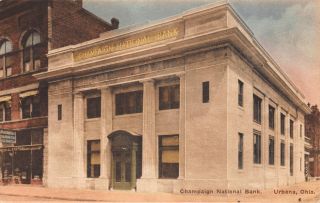Tinted Postcard Champaign National Bank In Urbana,  Ohio 110931