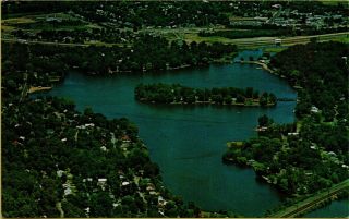 Air Aerial View Indian Lake Denville Morris County Nj Postcard D19