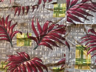 Vintage Barkcloth Fabric Tropical Remnant Wow