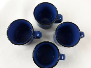 Vintage Marlboro Unlimited Set Of 4 Coffee Mugs Cups Blue Speckled Ceramic 14 oz 2