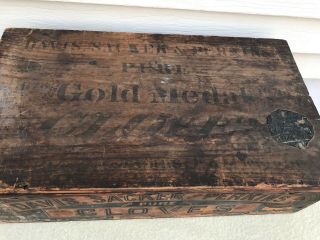 1876 Centennial Exposition Worlds Fair Gold Medal Cloves Advertising Crate Box 5