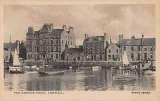 Kirkwall,  Orkney Islands,  Scotland,  Town View From Harbor,  Boats C 1904 - 14