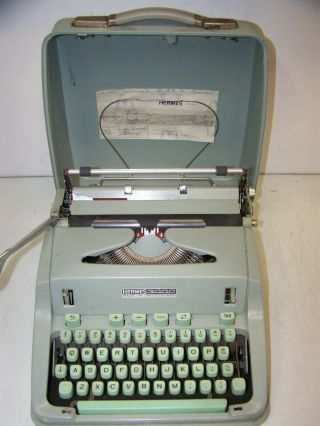 1960s Hermes 3000 Typewriter With Case -