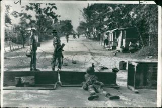 South Vietnamese Troops Block Road During Vietnam War - Vintage Photo