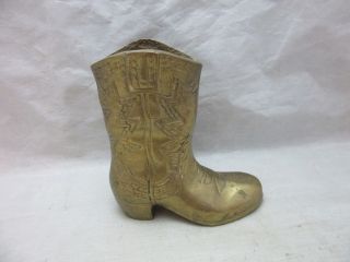 Vintage Brass Boot Vase.  Country Western Decor
